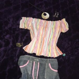 Express 70’s Inspired Retro Vintage Look Crop Top